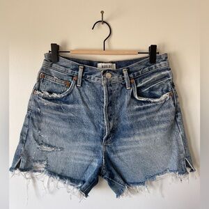 Agolde Blue Distressed Dee Jean Shorts